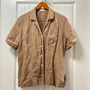 Wilfred Free Linen Button-Up Shirt Tan – S